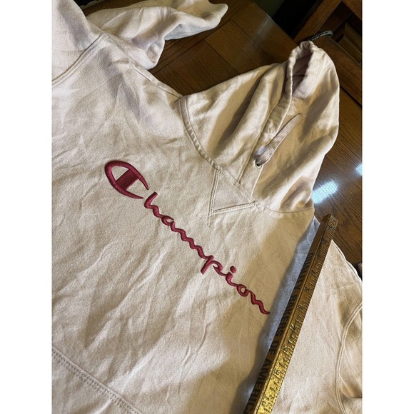 Womens Embroidered Logo Champion Hoodie Sweatshirt Sz Small Fuchsia/Lavender - Picture 8 of 10
